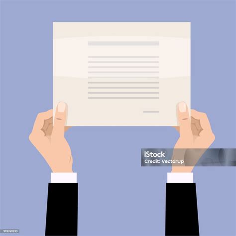 Cartoon Businessman Hands Holding Empty Blank Paper Vector Illustration