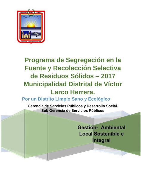 Pdf Programa De Segregaci N En La Fuente Y Recolecci N Dokumen Tips