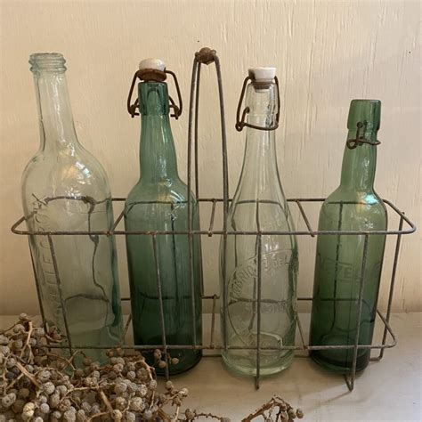 Vintage Flessenrek Met Stoer Handvat Brocanteweb