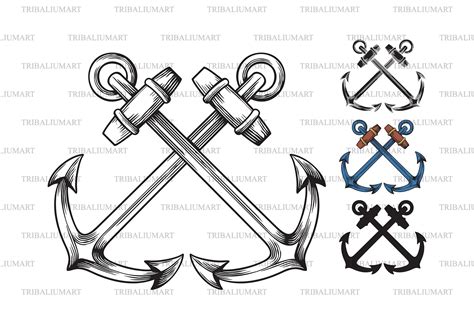 Navy Crossed Anchors 