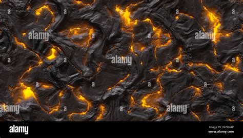 Seamless Molten Lava And Melting Volcanic Rock Background Texture