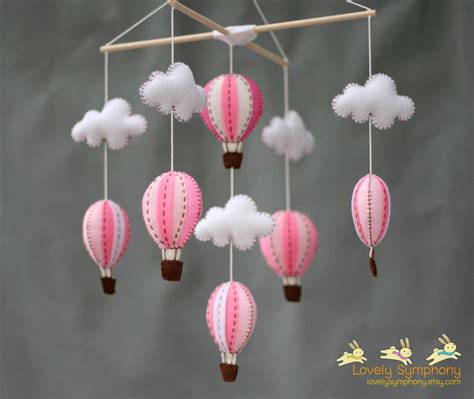 Pink Hot Air Balloons Baby Mobile Baby Mobile Etsy