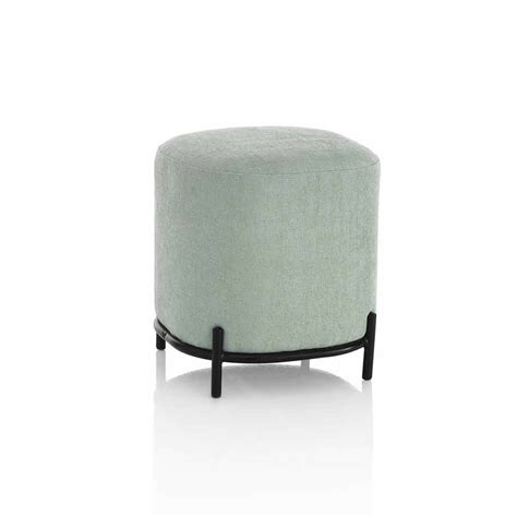 Pouf Design Rond Moderne En Tissu Structure Métallique