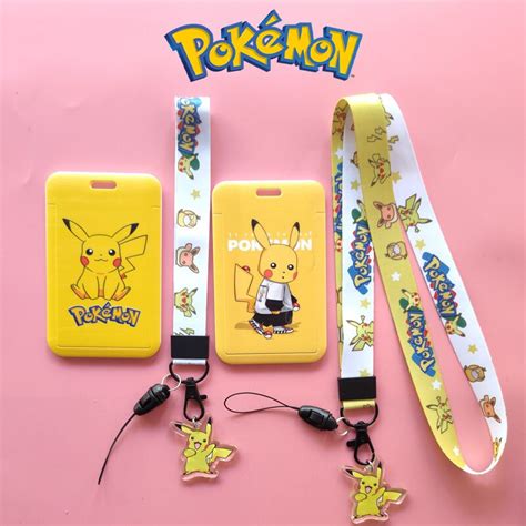 Funda de PVC de Pokémon Pikachu con cordón tarjetero de dibujos