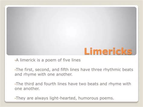 Ppt Limericks Powerpoint Presentation Free Download Id2708043