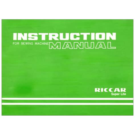 Riccar R916 Instruction Manual