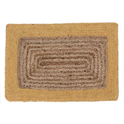 Nandi Doormat Natural And Mustard 100 Jute Urbanara