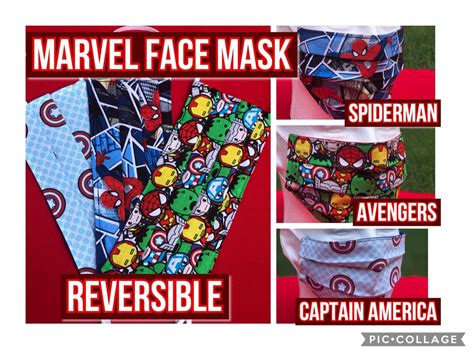 Marvel Face Masks Avengers Face Mask Kawaii Masks Disney Etsy