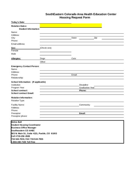 fillable  housing request form fax email print pdffiller