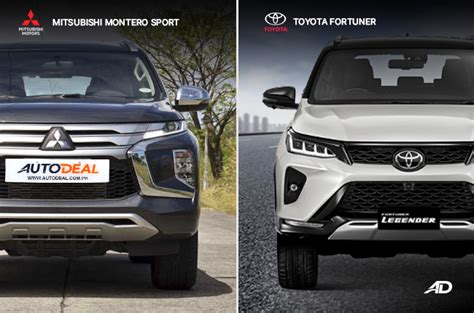 Head To Head Toyota Fortuner Vs Mitsubishi Montero Sport Autodeal