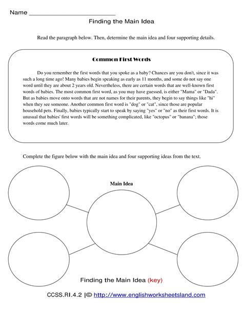 Free Printable Main Idea Worksheets [PDF] With Answers