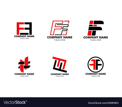 Set Initial Letter Ff Logo Template Design Vector Image