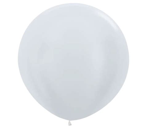 36 Inch 3 Foot Giant Sempertex Satin Pearl White Latex Balloons 2