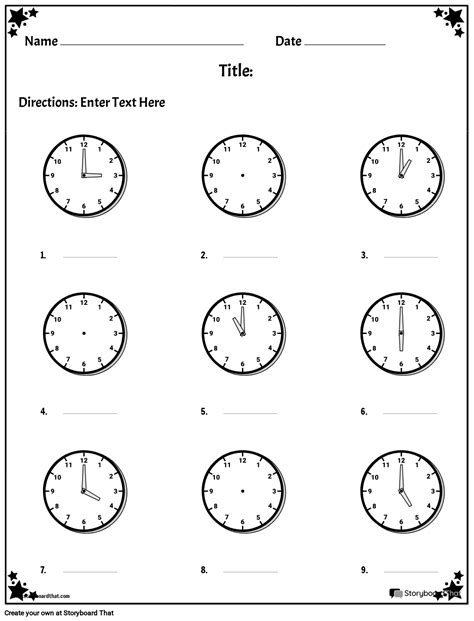 Telling Time Portrait BW Storyboard Par He Examples