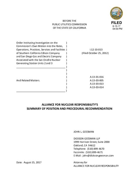 Fillable Online Docs Cpuc Ca Investigation On The Commission S Own