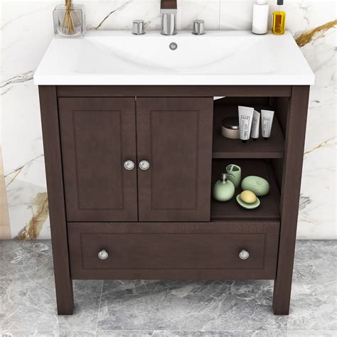 Winston Porter Nish 30 Free Standing Single Bathroom Vanity With Top