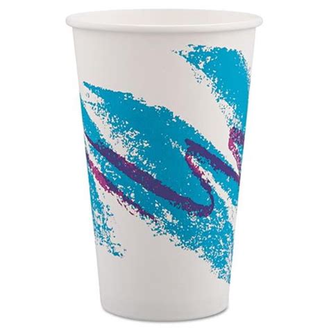 Solo Cup Jazz Paper Hot Cups 16 Oz Polycoated White Green Purple Walmart Walmart
