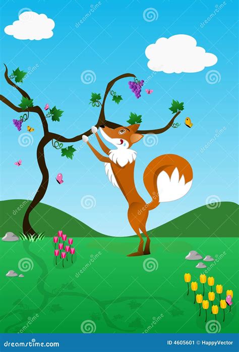 The Fox And The Grapes Fable Vector | CartoonDealer.com #67522008