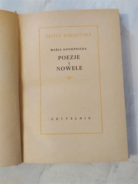 Poezje I Nowele Maria Konopnicka Zielona G Ra Kup Teraz Na