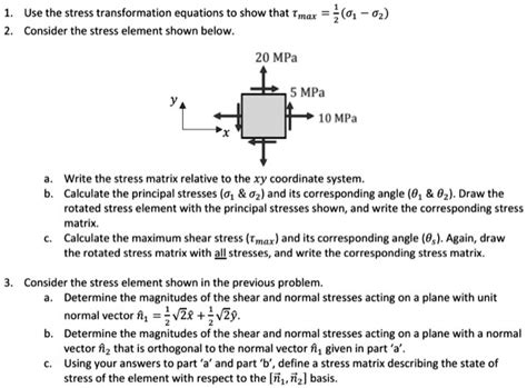 Solved Use The Stress Transformation Equations To Show That Tmax