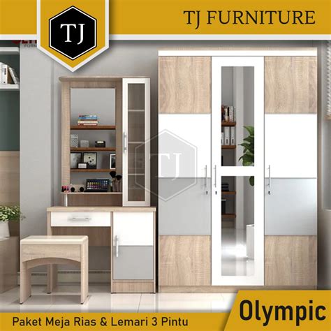 Jual Paket Olympic Lemari Pakaian Pintu Meja Rias Minimalis Meja