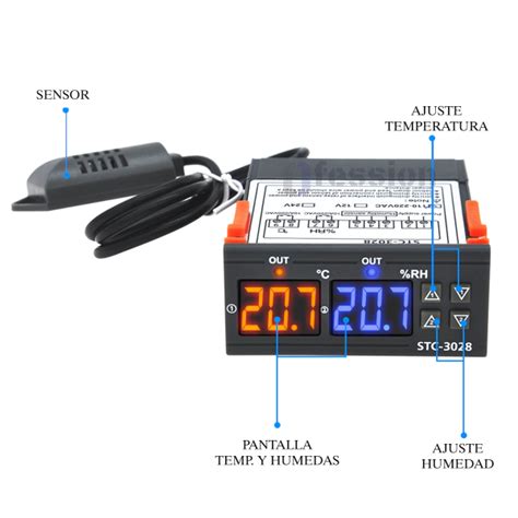 Medidor Controlador Digital Stc 3028 De Humedad Y Temperatura