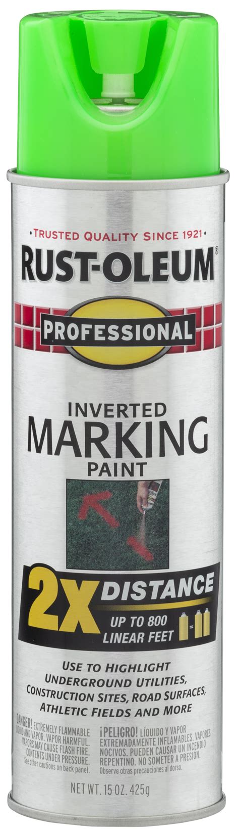 Fluorescent Green Rust Oleum Professional 2x Marking Spray Paint 15