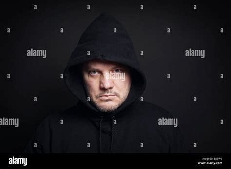 Man Wearing Black Hoodie Stock Photo Alamy