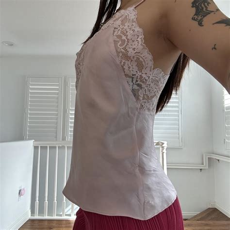 Pink Lace Cami Lingerie Top Size S Only Worn Once Depop