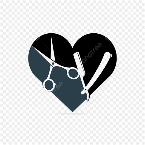 Tijeras De Diseño De Logotipo De Vector De Barbero De Amor Y Idea De
