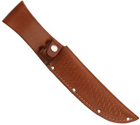 11 Straight Knife Sheath Fits Up To 6 Blade Brown Basketweave Leather