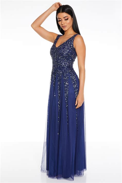 Buy Quiz Blue Sequin Embellished Maxi Dress From Next Ireland