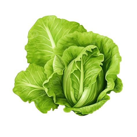 Lettuce Salad Flat Green Color Png Vegetable Healthy Nutritious Png