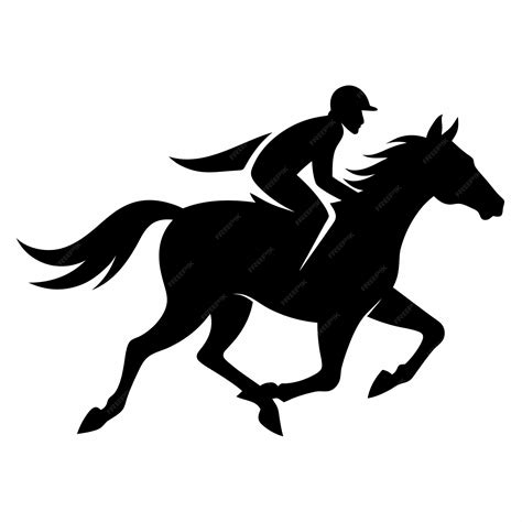 Premium Vector | A horse raider racing a horse vector silhouette black ...