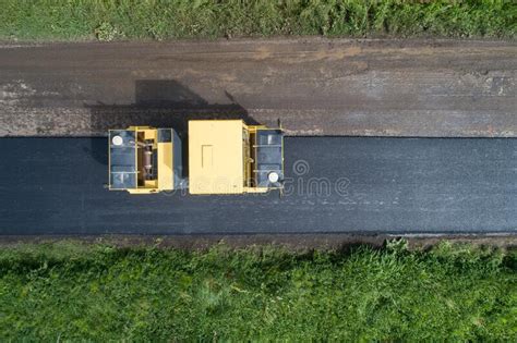 Road Roller Machine Rolls Asphalt Stock Photo - Image of industry, pavement: 208124296