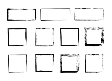 Premium Vector Grunge Squares Frames Set Blank Shapes Vector Distress