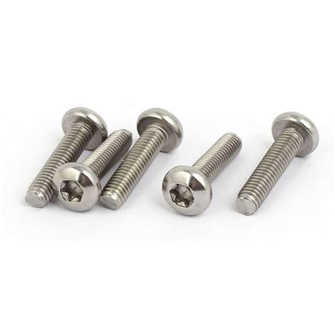 M6x25mm 304 Stainless Steel Button Head Torx Socket Cap Screws Fasteners 5pcs