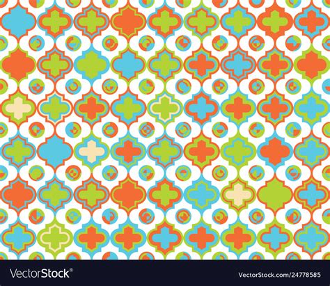 Moroccan Quatrefoil Seamless Pattern Mosaic Ogee Vector Image