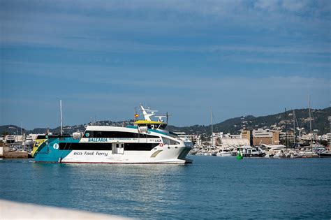 Balearia Ferry at Eivisa City on Ibiza Island in Spain in the summer of