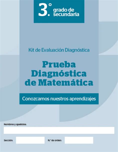 Prueba Diagnóstica de Matemática 3 Tercer Grado de Secundaria 2024