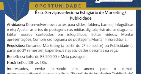 Fanor Carreiras Est Gio Em Marketing Publicidade