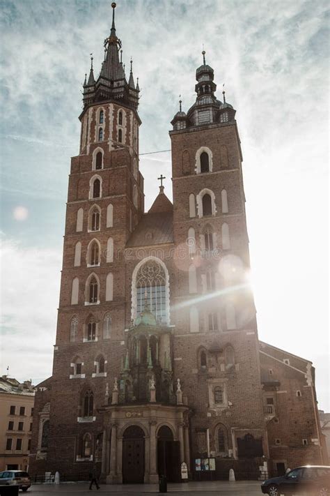 Den Gamla Arkitekturen Av Krakow Historiska Byggnader I Den Gamla