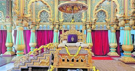 Navaratri Golden Throne Assembled In Mysuru Palace