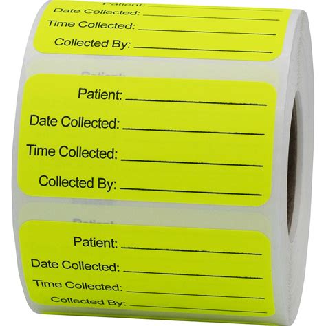 Patient Specimen Collection Labels