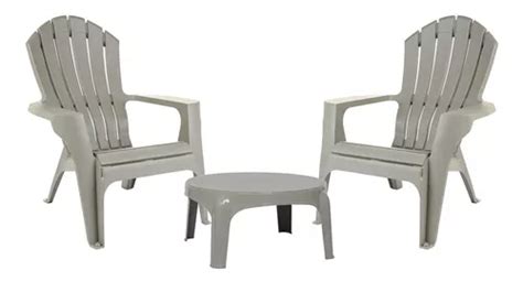 Sillón Miami Gris X2 Mesa Ratona Mueble De Jardín Cuotas Sin Interés