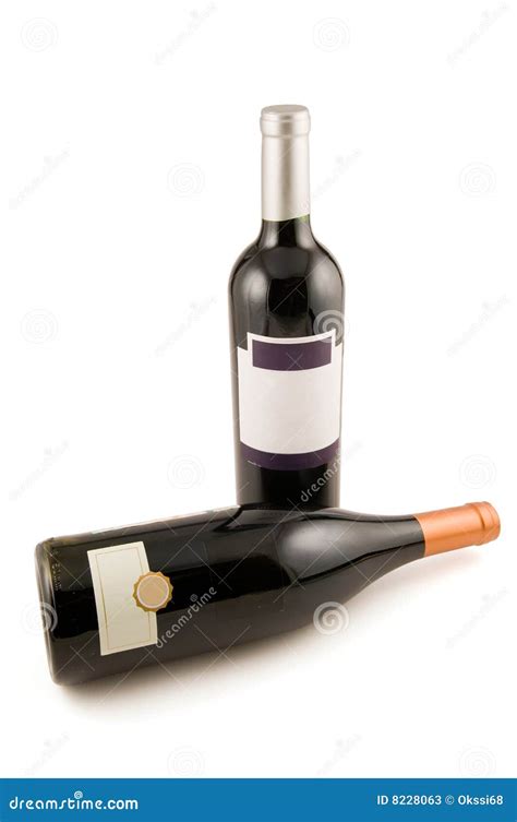 Two Bottles Of Wine Stock Image Image Of Alcoholism Side 8228063