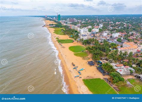 Aerial View Of Negombo Beach In Sri Lanka Stock Image Image Of Asia