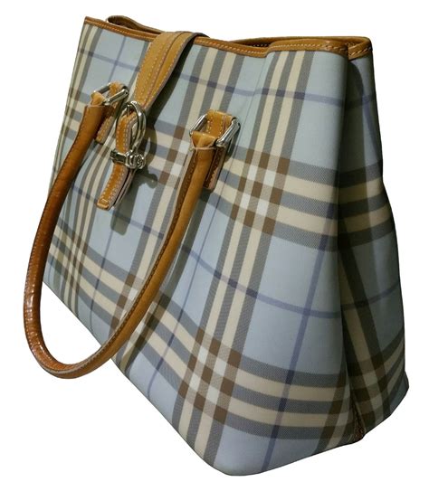 Burberry Light Blue Nova Check Shoulder Bag Handbag Tote