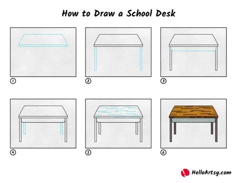 How To Draw A School Desk Helloartsy