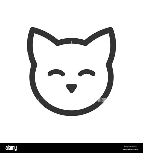 Cute cat face outline icon. Vector illustration Stock Vector Image ...